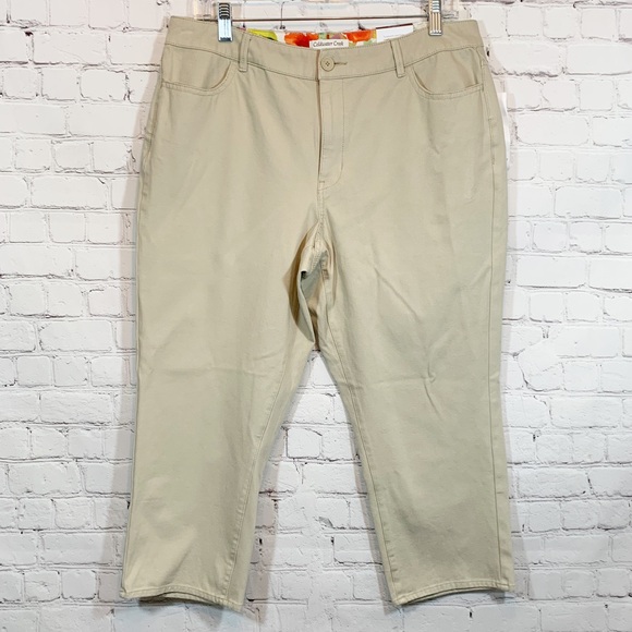 Coldwater Creek Pants - Coldwater Creek Tan Capri cropped leg pants NWT